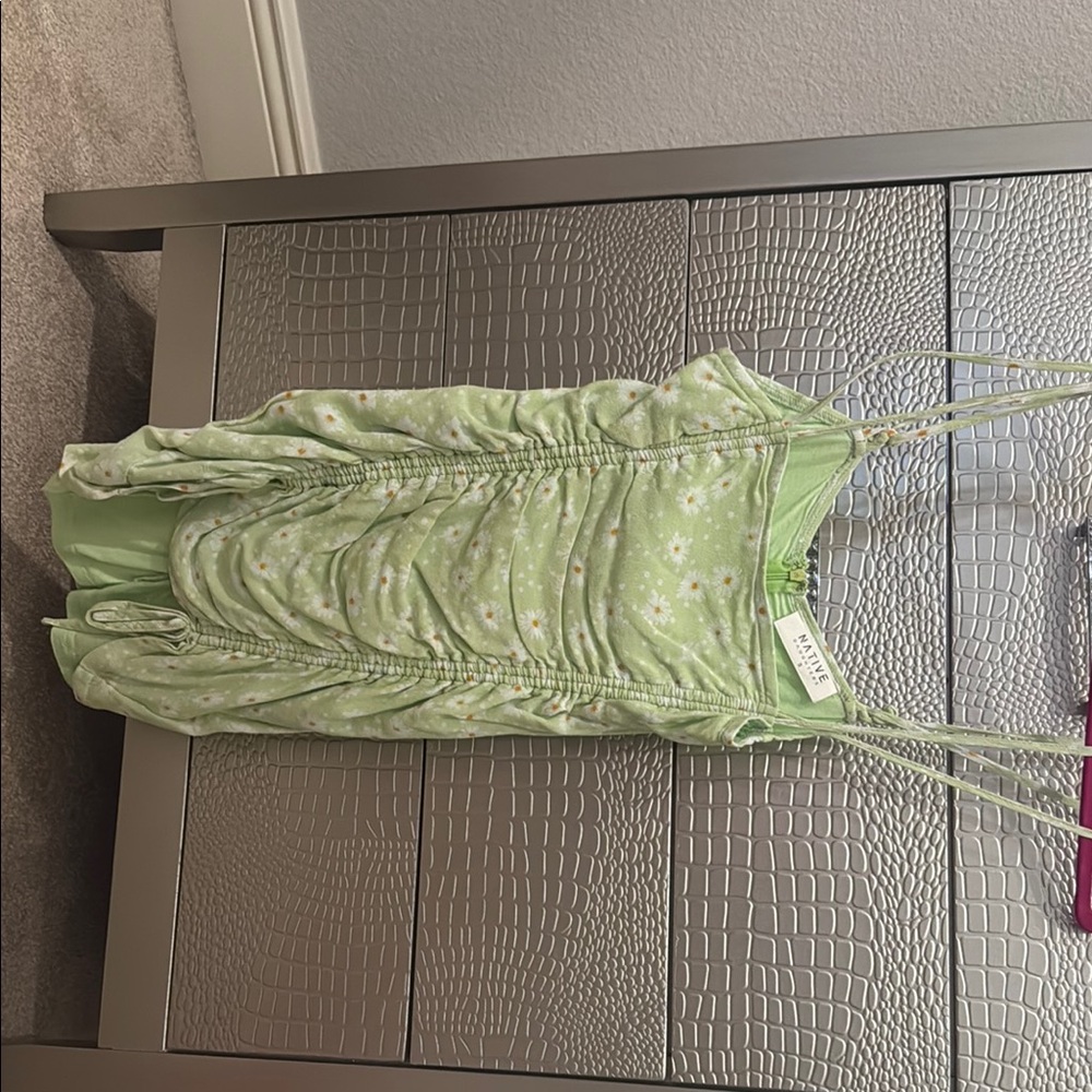 American Threads Green Floral Mini Dress